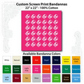22"x22" Hot Pink Custom Printed Imported 100% Cotton Bandanna